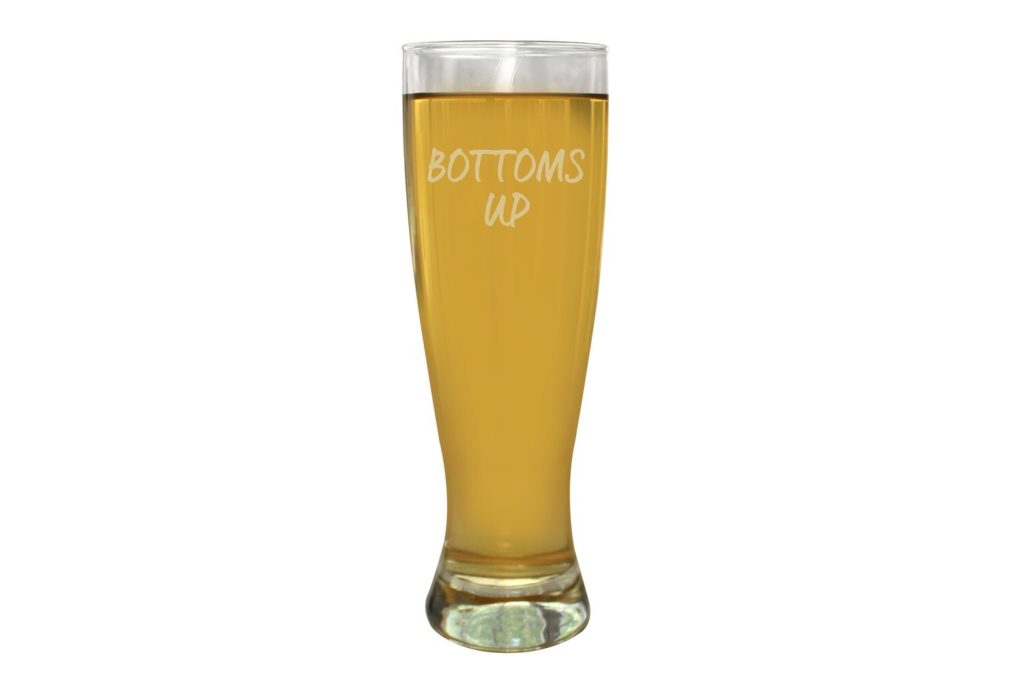 beer glass with personalized message