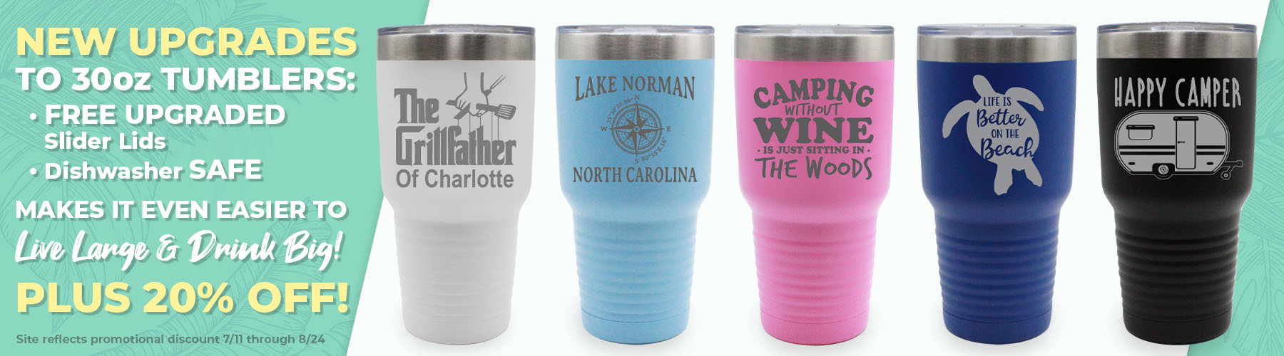 Personalized tumblers, coasters, glassware, plasticware and Home Décor